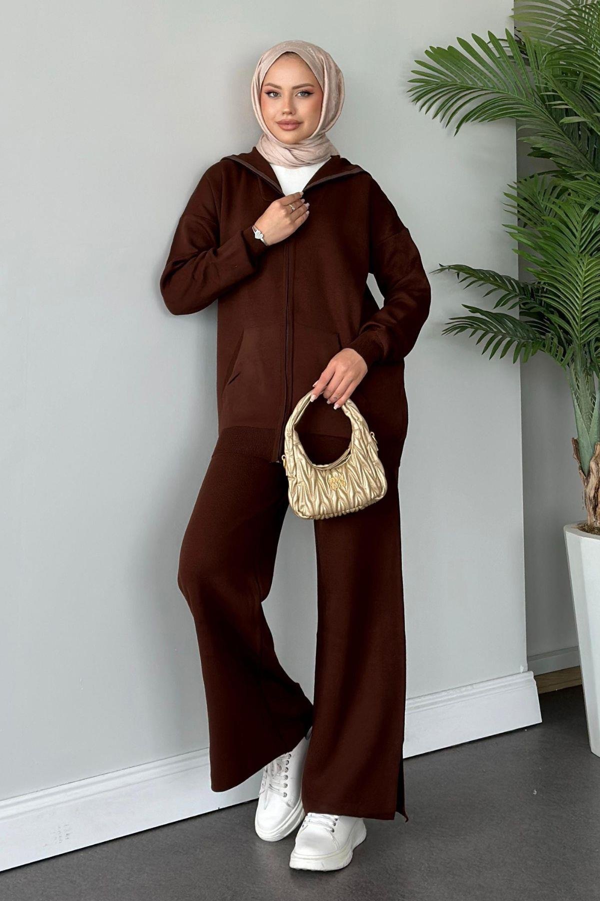 Zen Fermuarlı Triko Takım Acıkahve, Fiyatları 