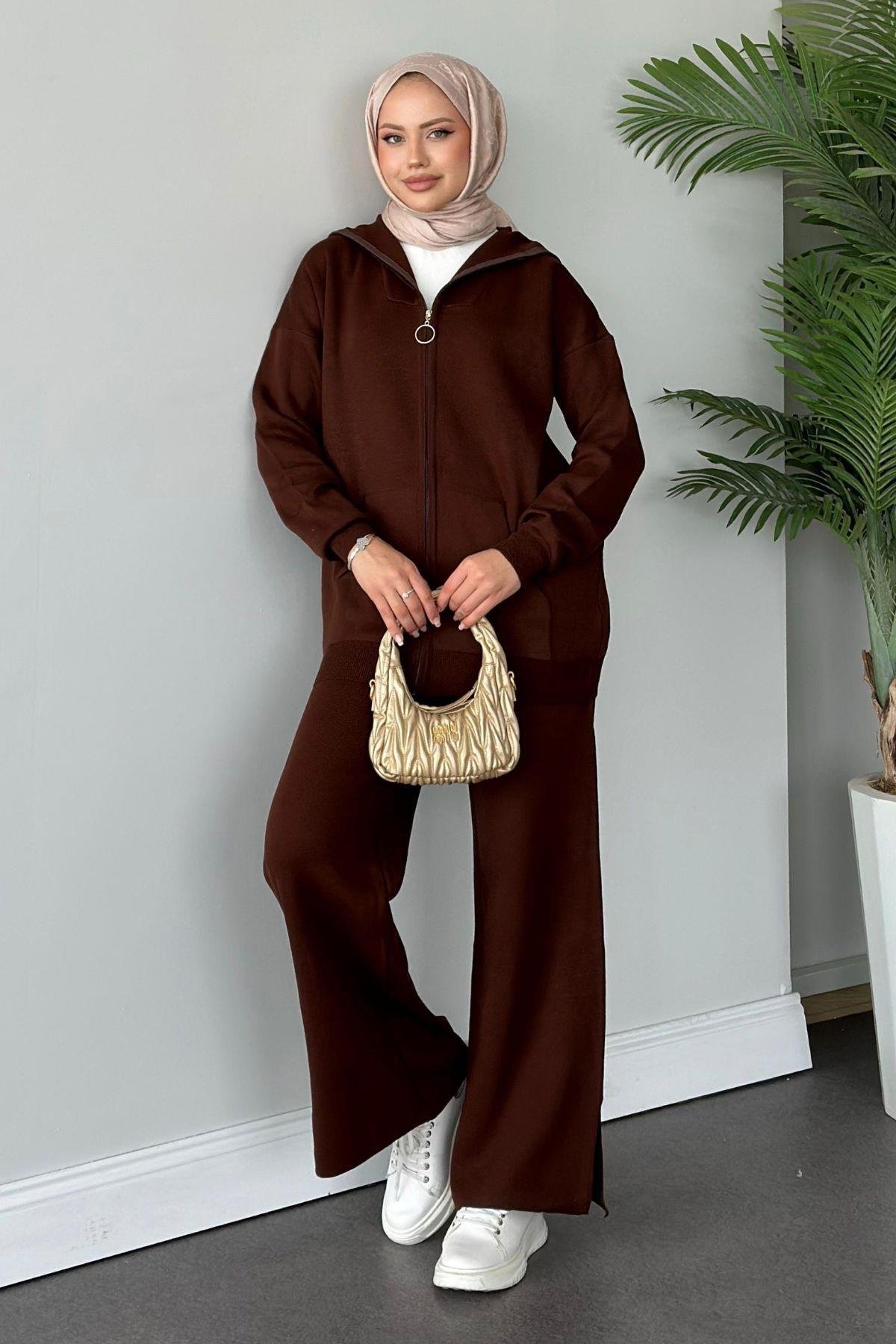 Zen Fermuarlı Triko Takım Acıkahve, Fiyatları 