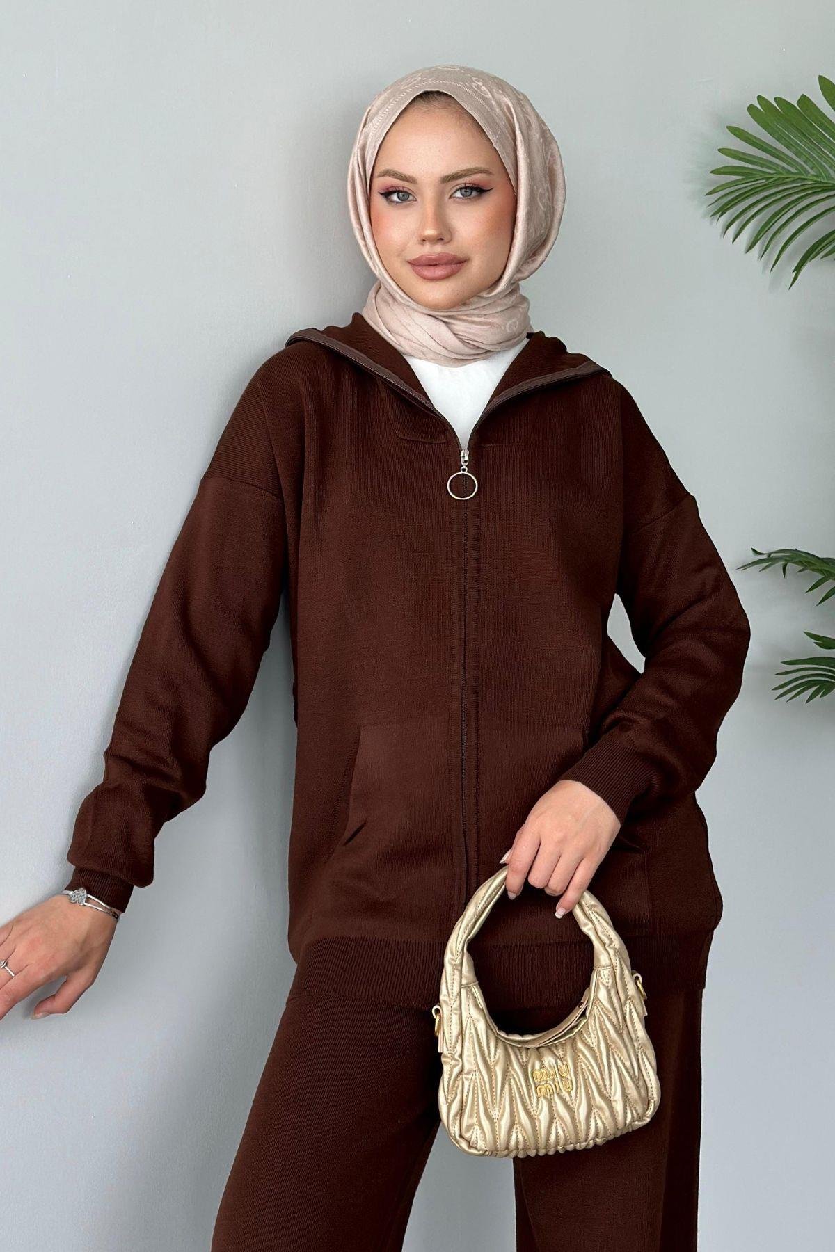 Zen Fermuarlı Triko Takım Acıkahve, Fiyatları 