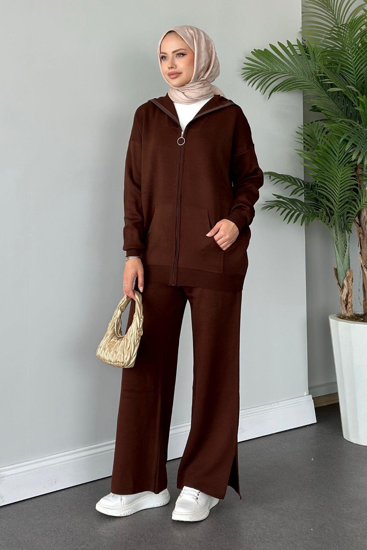 Zen Fermuarlı Triko Takım Acıkahve, Fiyatları 