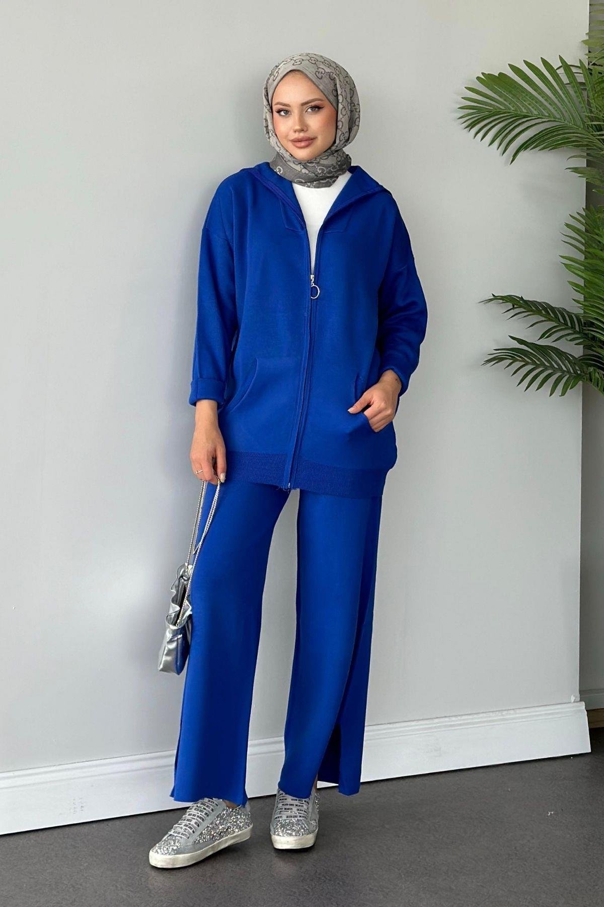 Zen Fermuarlı Triko Takım Saks, Fiyatları 