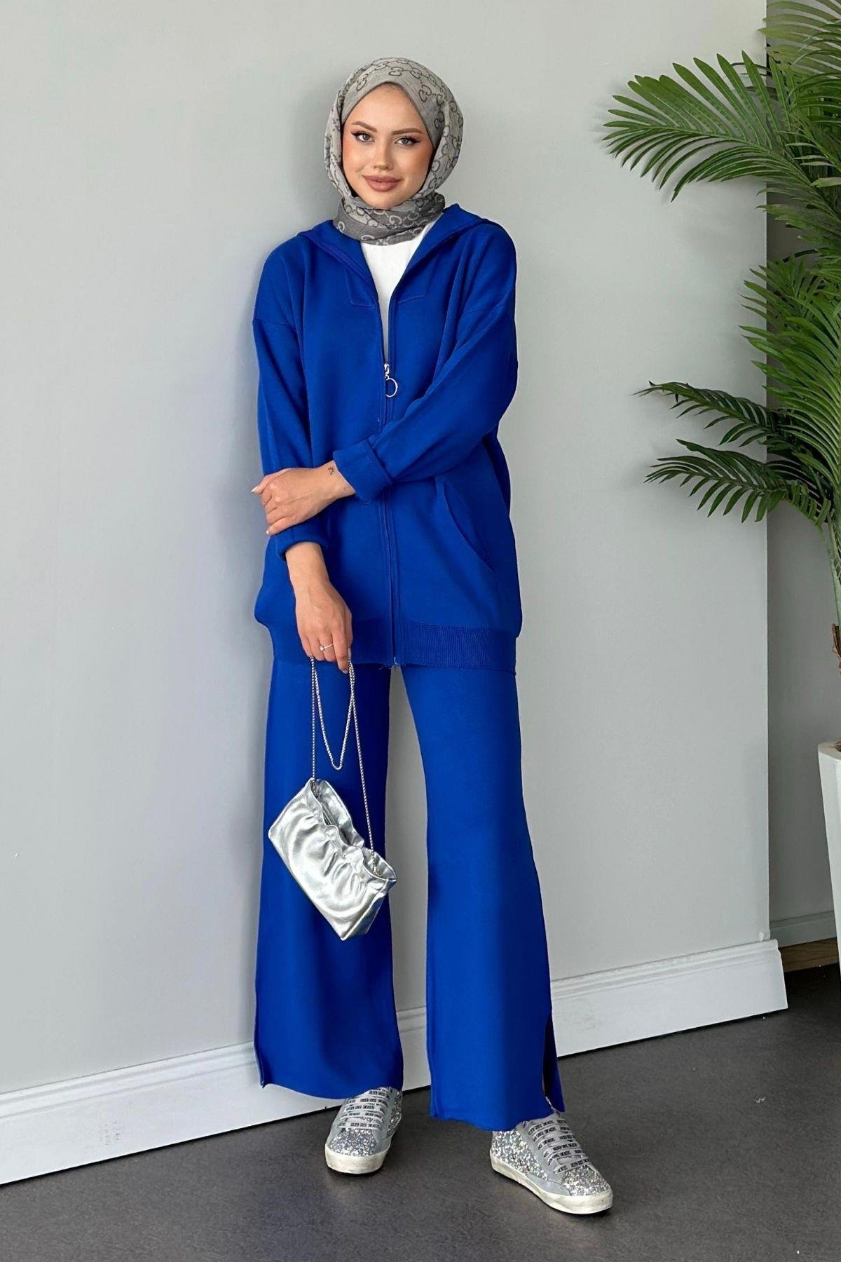 Zen Fermuarlı Triko Takım Saks, Fiyatları 