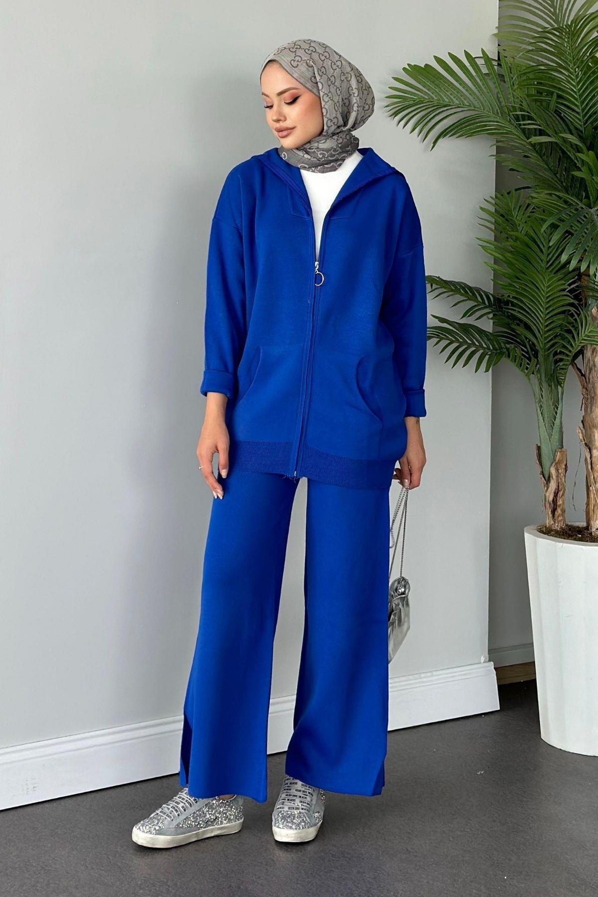 Zen Fermuarlı Triko Takım Saks, Fiyatları 