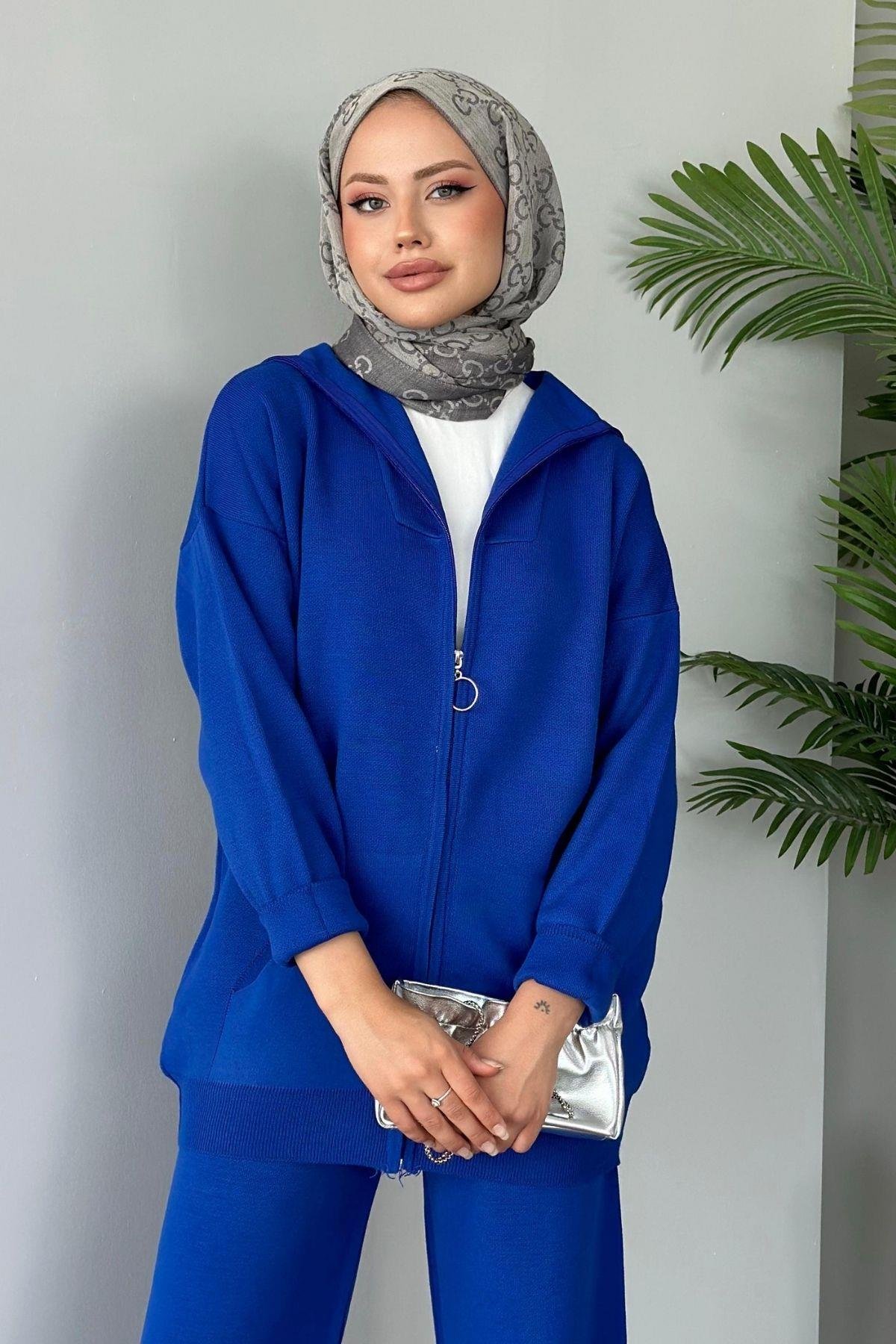 Zen Fermuarlı Triko Takım Saks, Fiyatları 