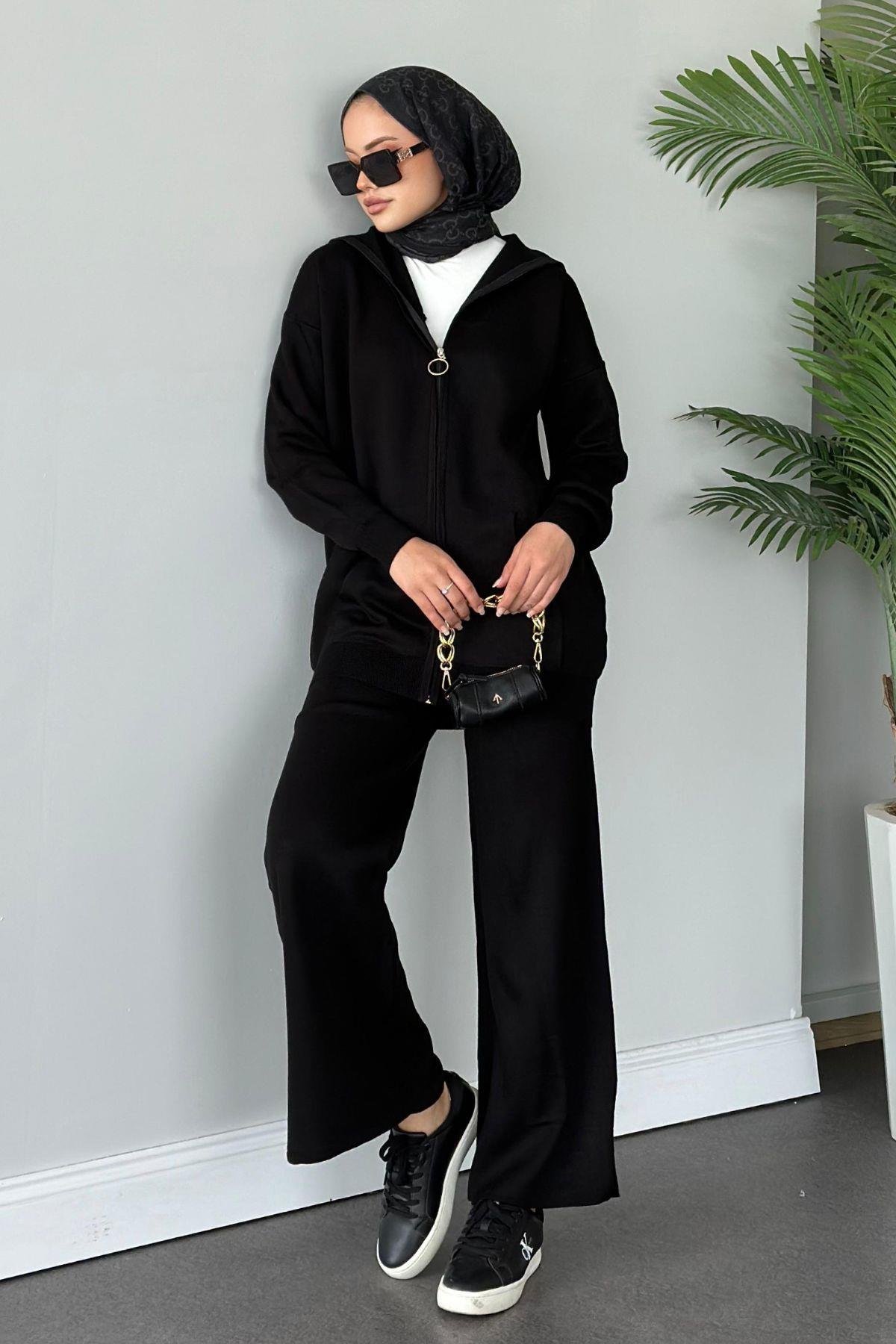 Zen Fermuarlı Triko Takım Siyah, Fiyatları 