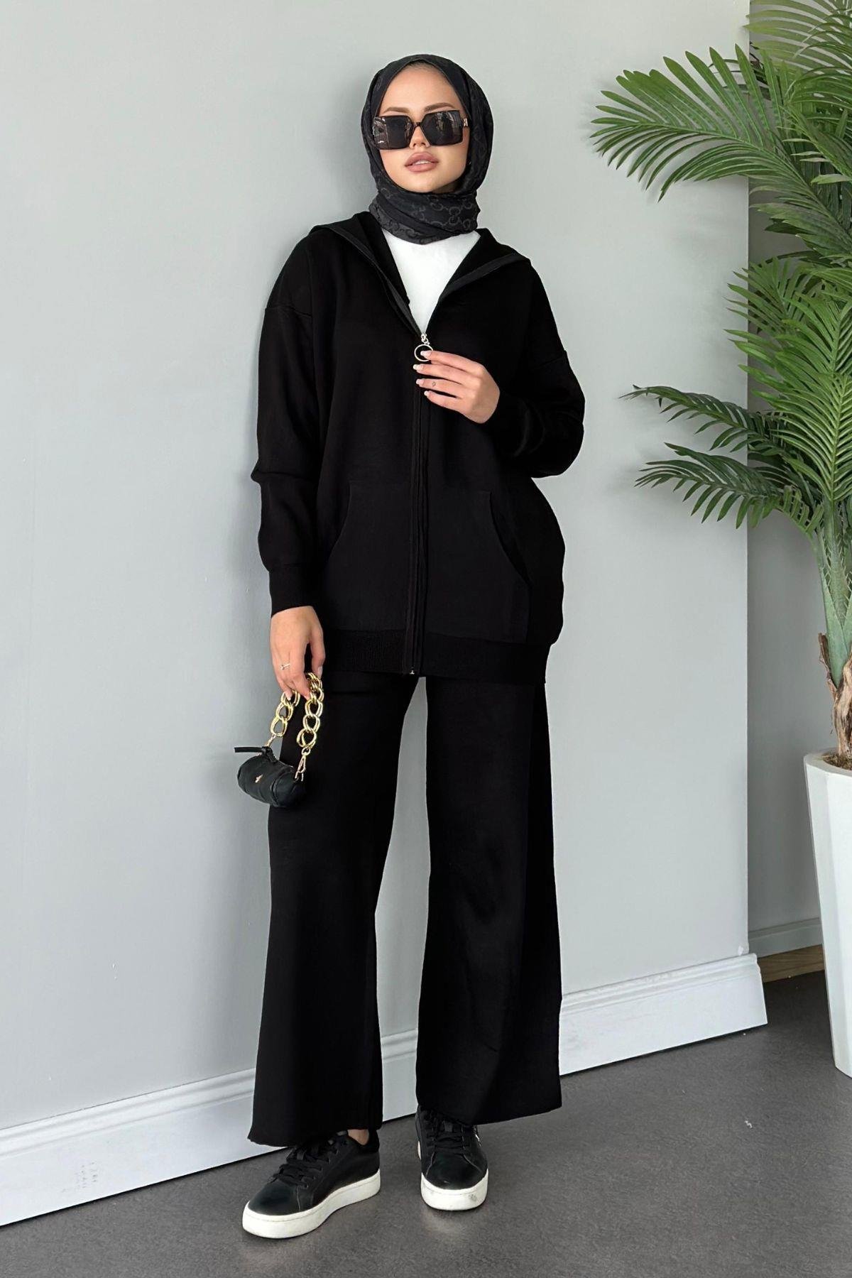 Zen Fermuarlı Triko Takım Siyah, Fiyatları 