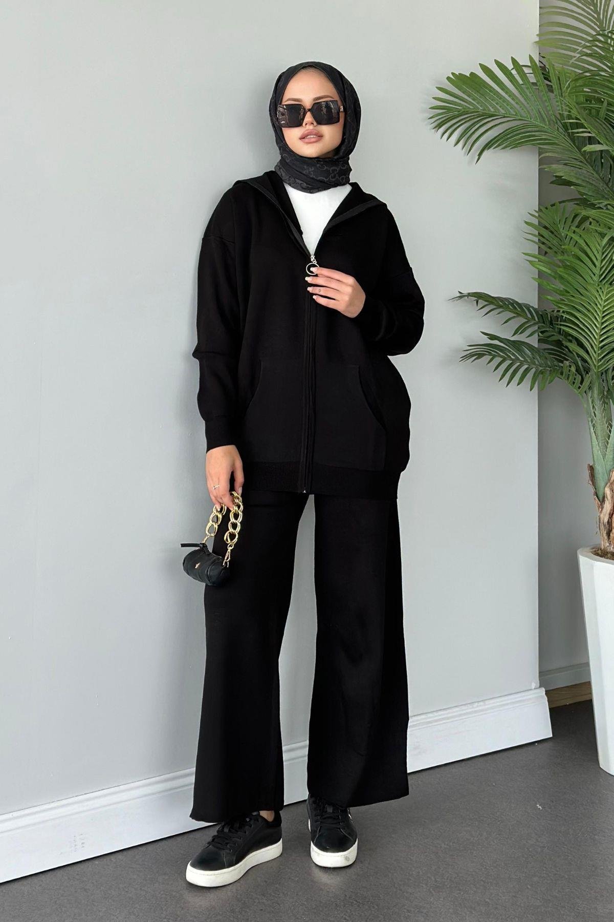 Zen Fermuarlı Triko Takım Siyah, Fiyatları 