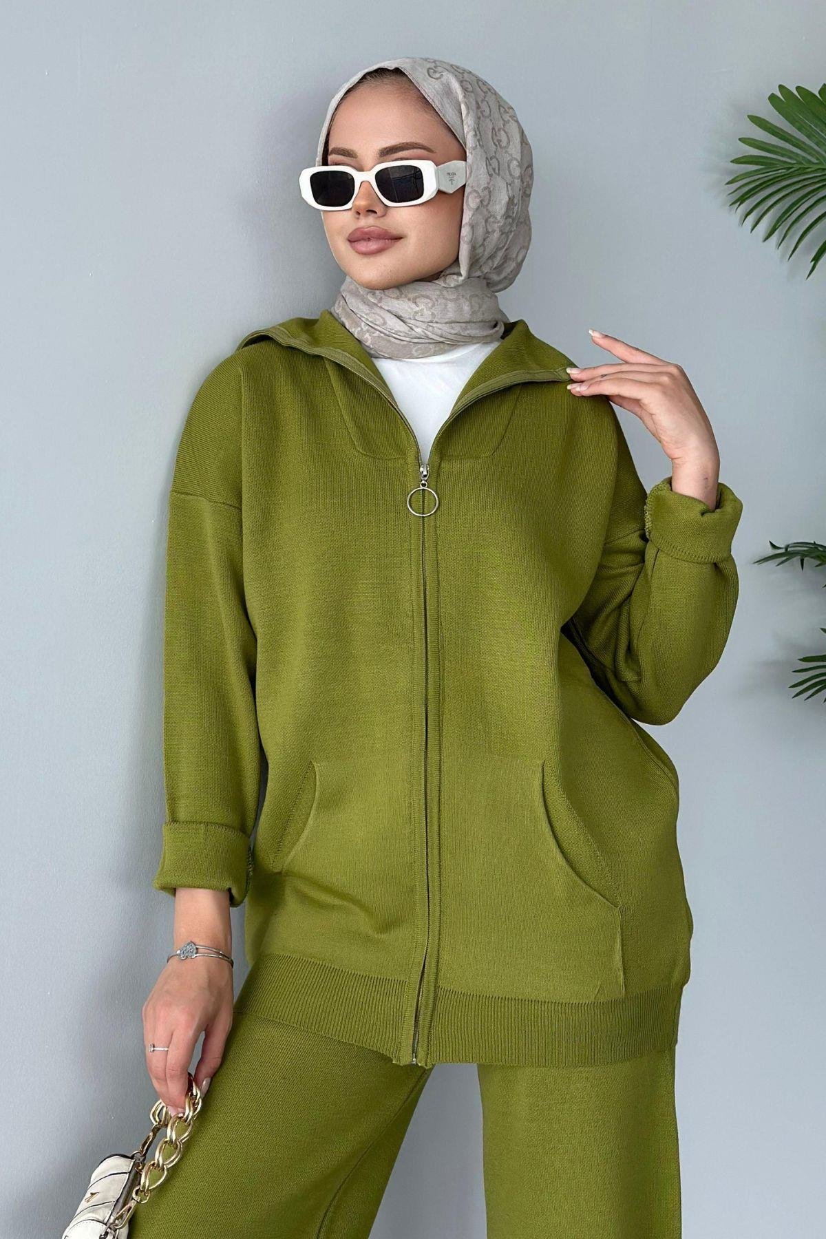 Zen Fermuarlı Triko Takım Yağyeşili, Fiyatları 