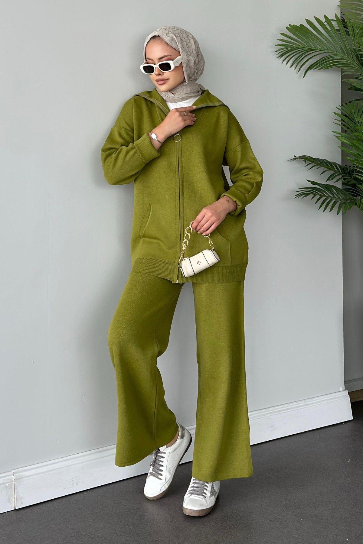 Zen Fermuarlı Triko Takım Yağyeşili, Fiyatları 