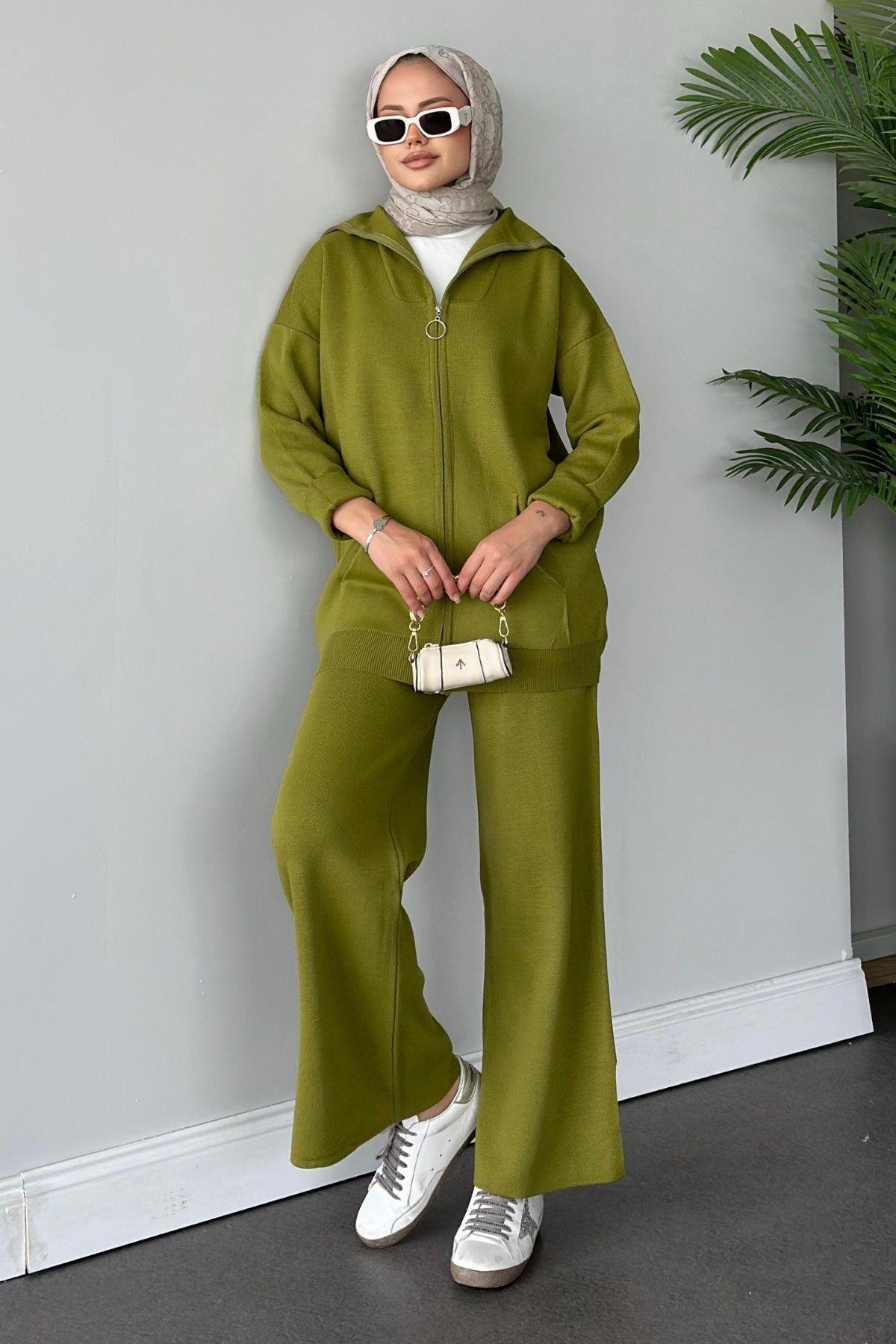 Zen Fermuarlı Triko Takım Yağyeşili, Fiyatları 