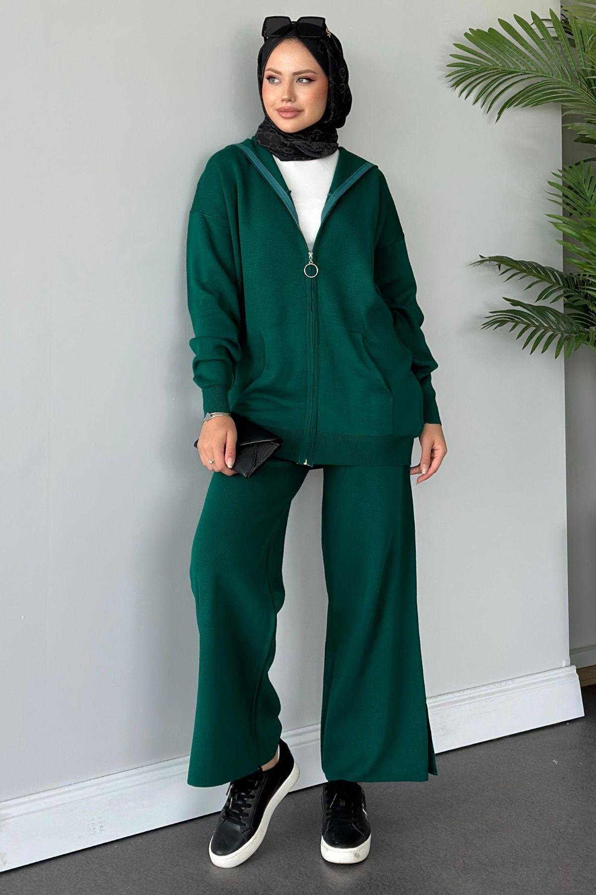 Zen Fermuarlı Triko Takım Zümrüt, Fiyatları 