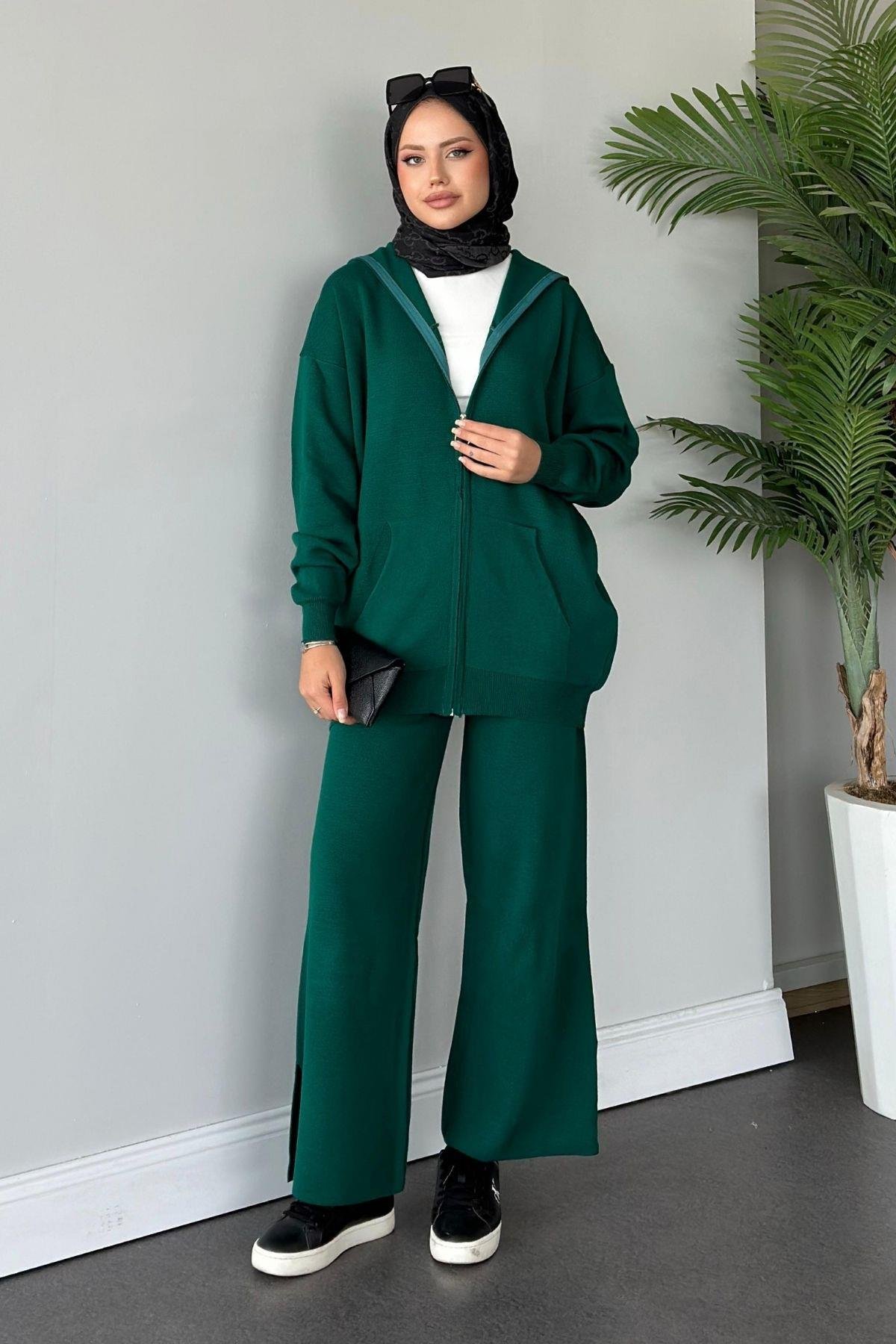 Zen Fermuarlı Triko Takım Zümrüt, Fiyatları 