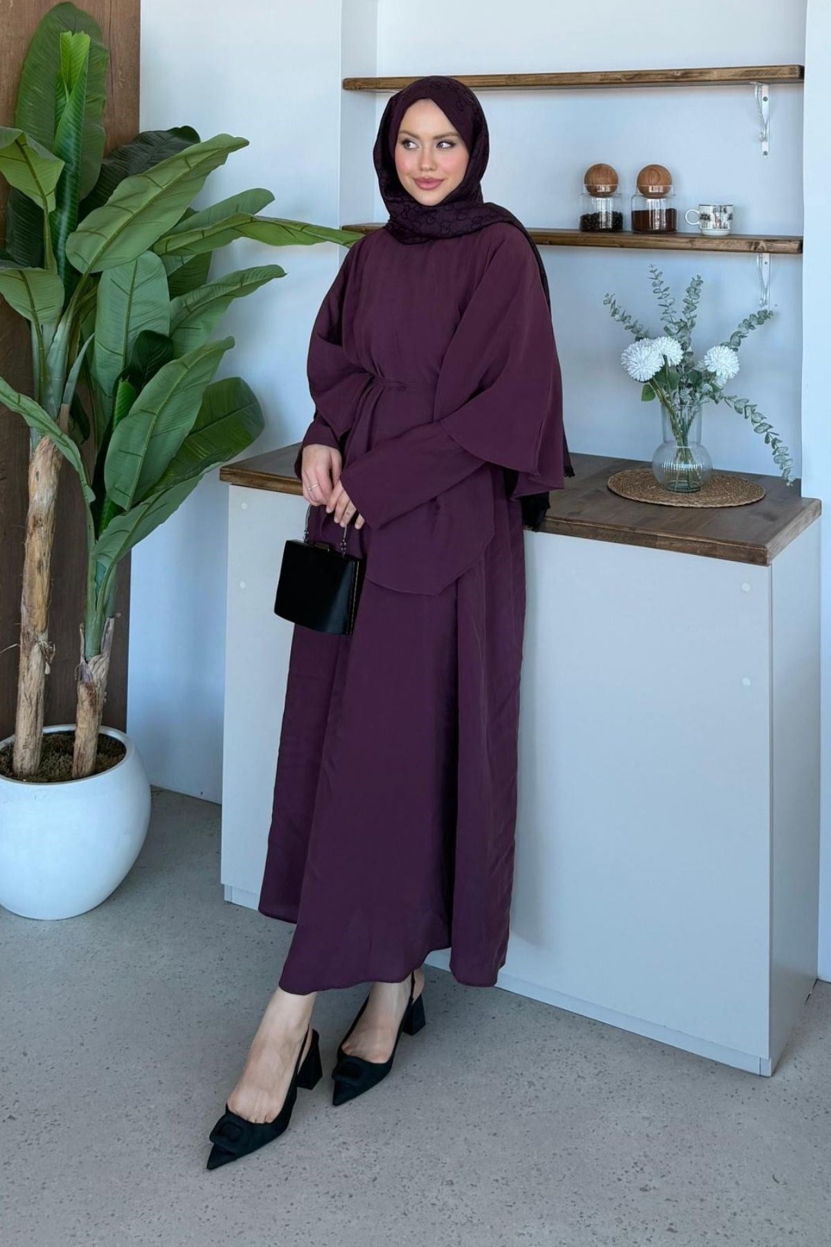 Zena Pelerinli Elbise Mürdüm, Fiyatları 
