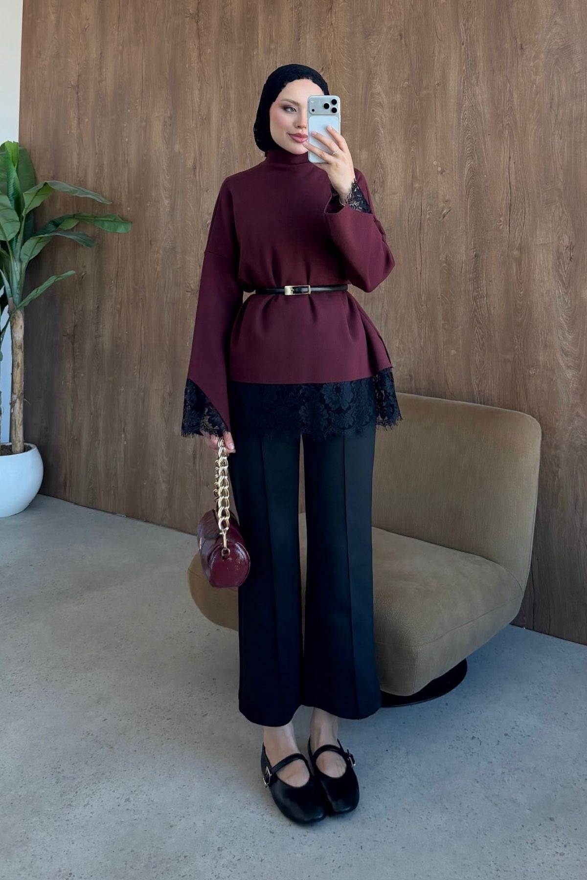 Zerafet Danteli Tunik Bordo, Fiyatları 