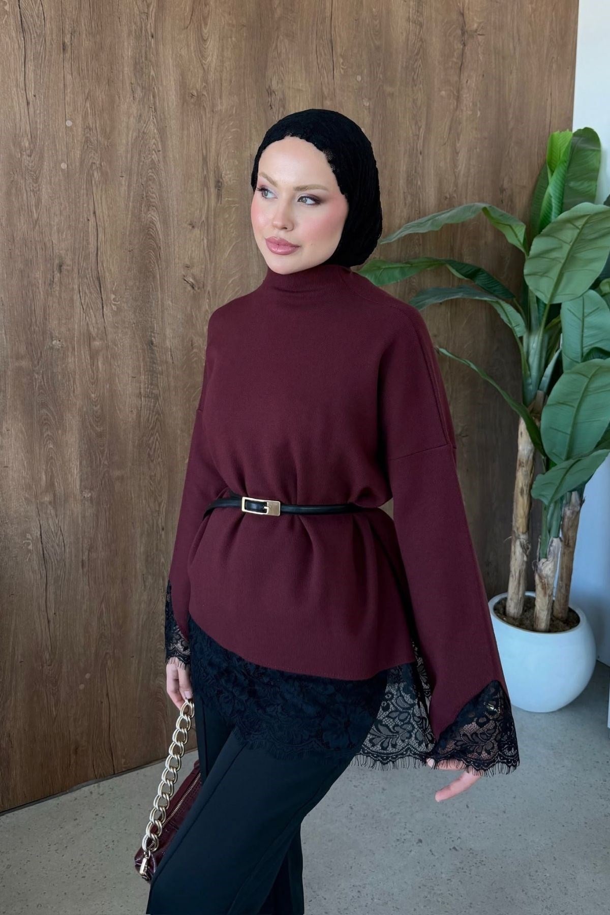 Zerafet Danteli Tunik Bordo, Fiyatları 