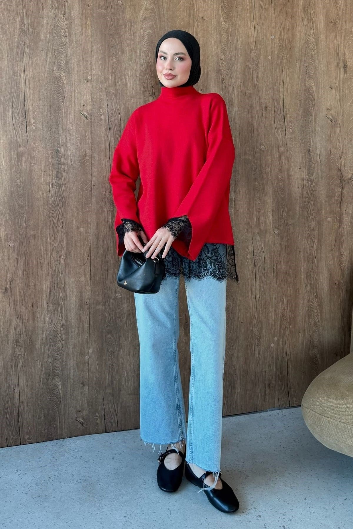 Zerafet Danteli Tunik Kırmızı, Fiyatları Zerafet Danteli Tunik Mint | Haza Moda