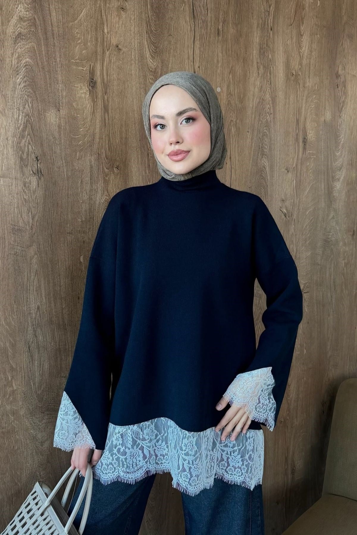 Zerafet Danteli Tunik Lacivert, Fiyatları Zerafet Danteli Tunik Mint | Haza Moda