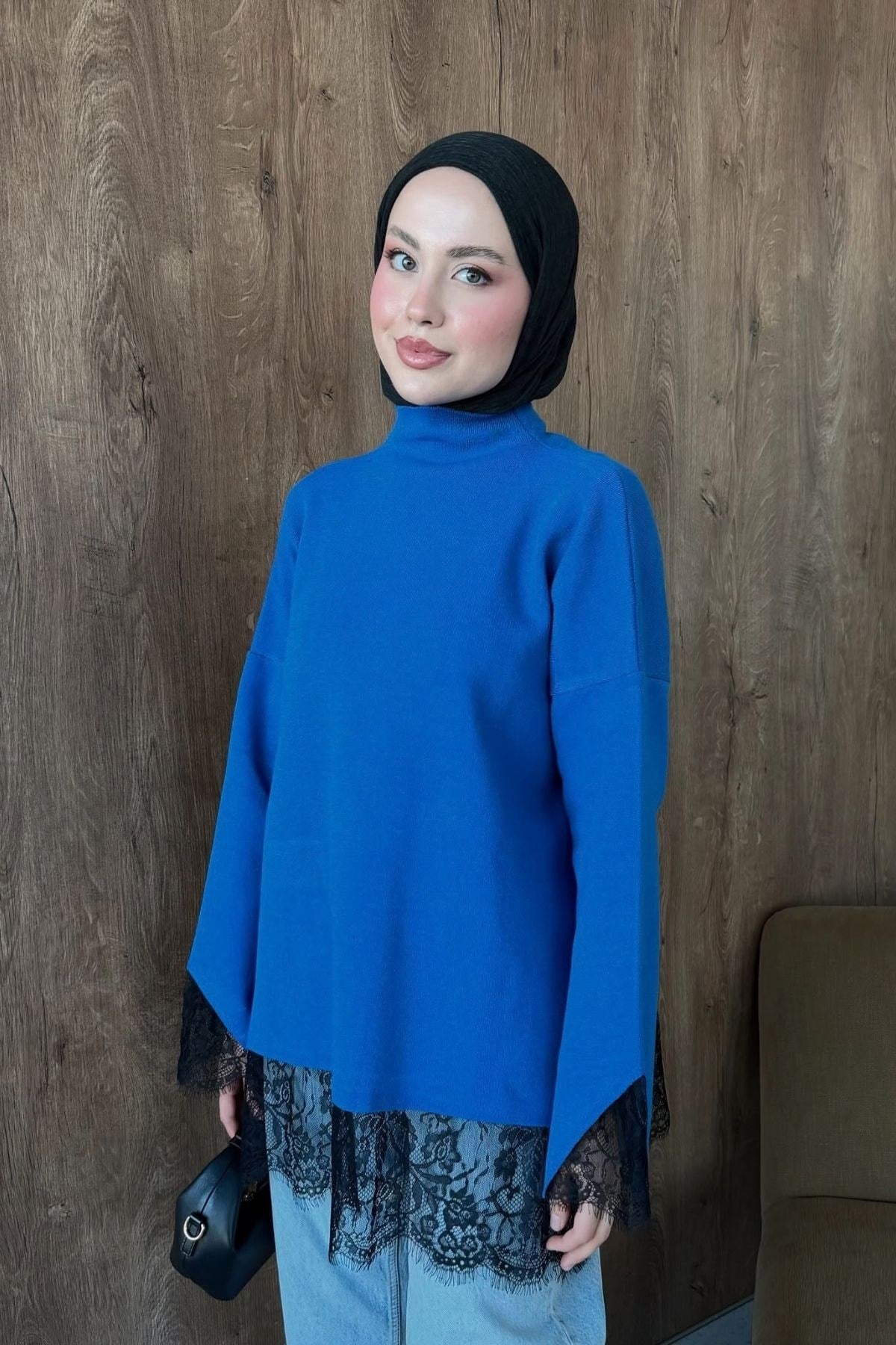 Zerafet Danteli Tunik Saks, Fiyatları Zerafet Danteli Tunik Saks| Haza Moda