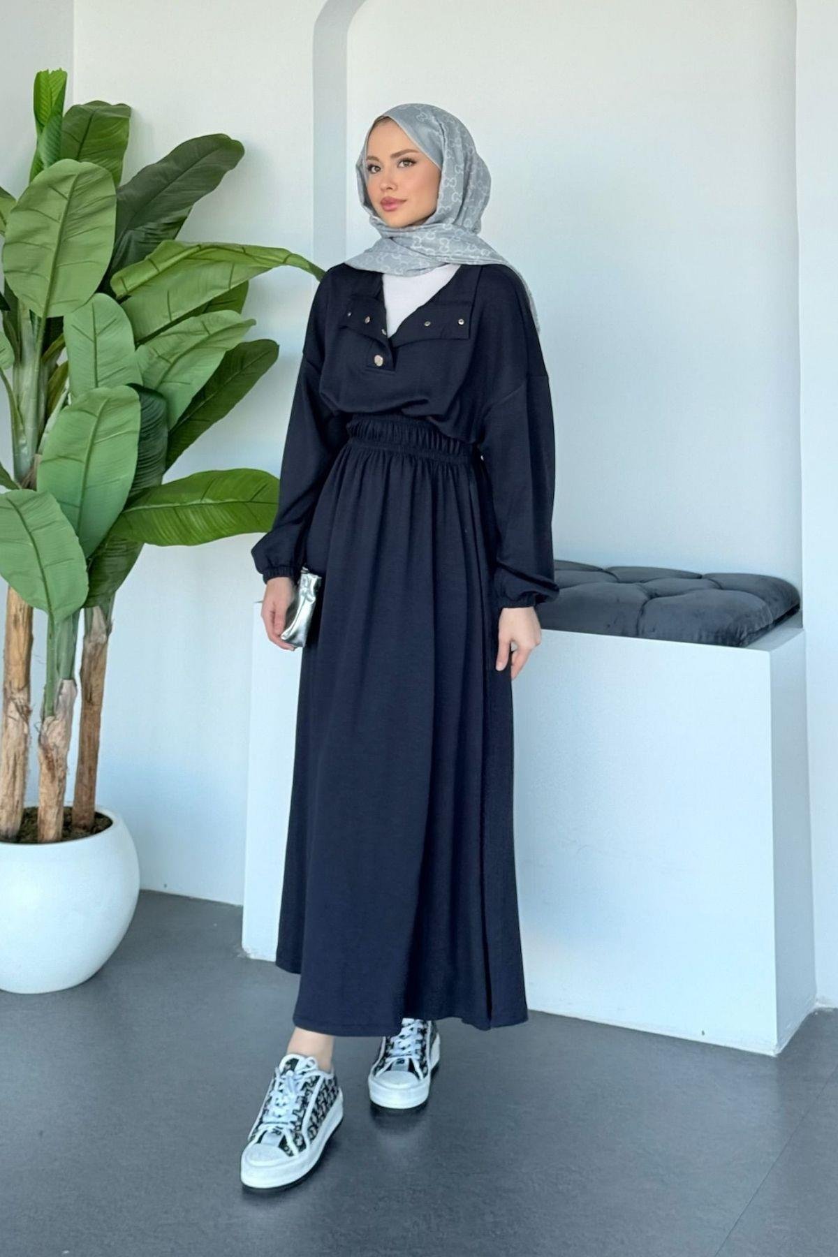 Zeus Pamuklu Elbise Antrasit, Fiyatları Zeus Pamuklu Elbise Antrasit- Haza Moda