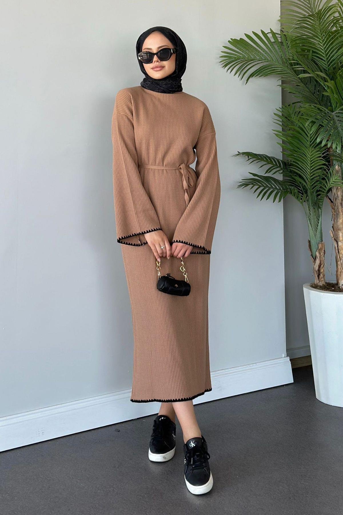 Zeynep Triko Elbise Camel, Fiyatları 