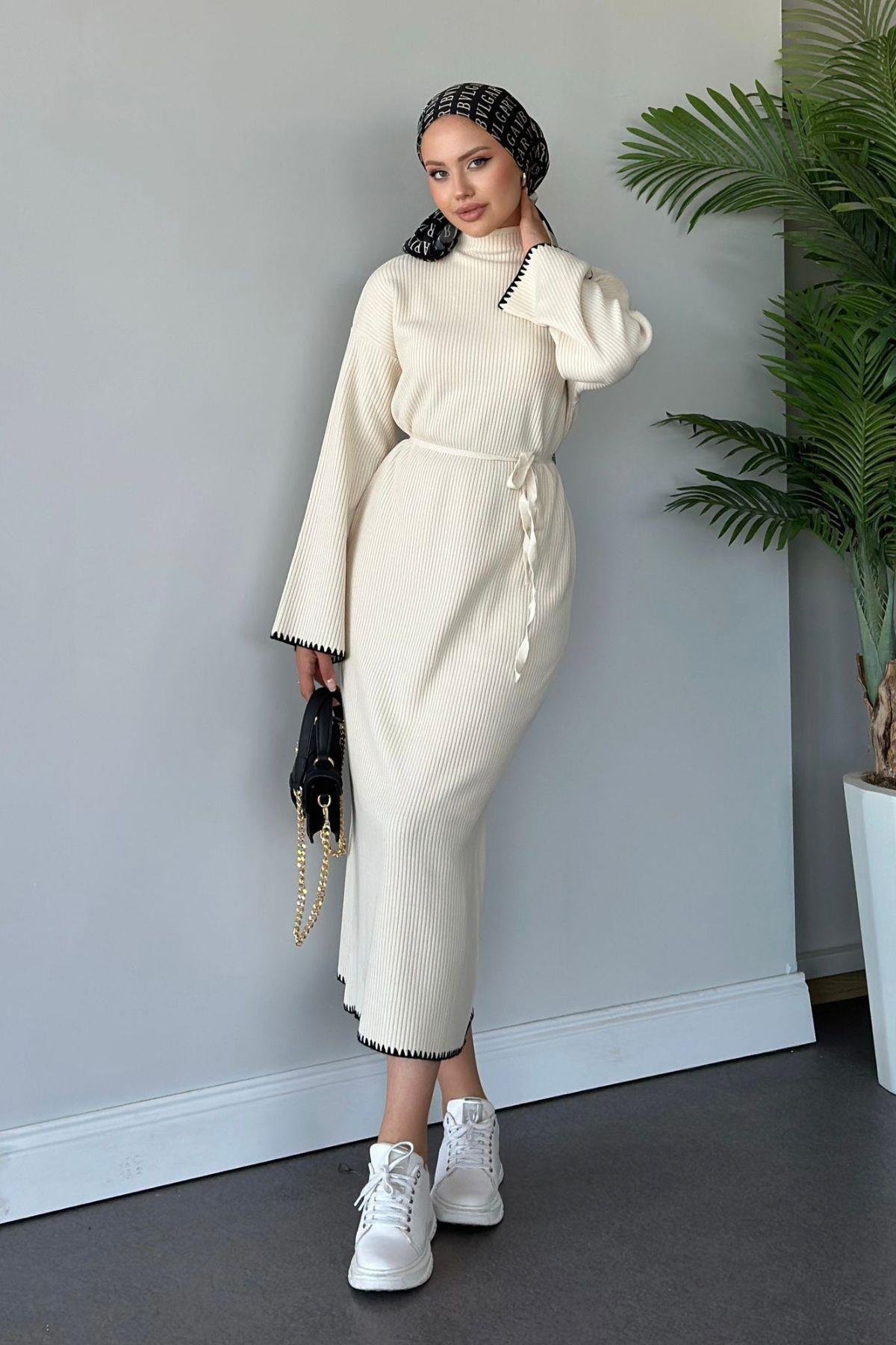 Zeynep Triko Elbise Ekru, Fiyatları 