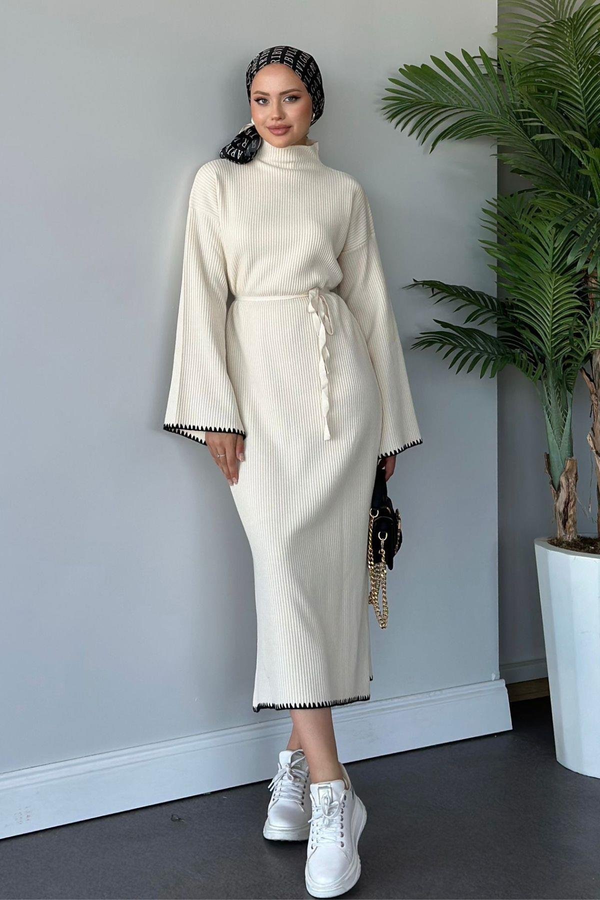 Zeynep Triko Elbise Ekru, Fiyatları 