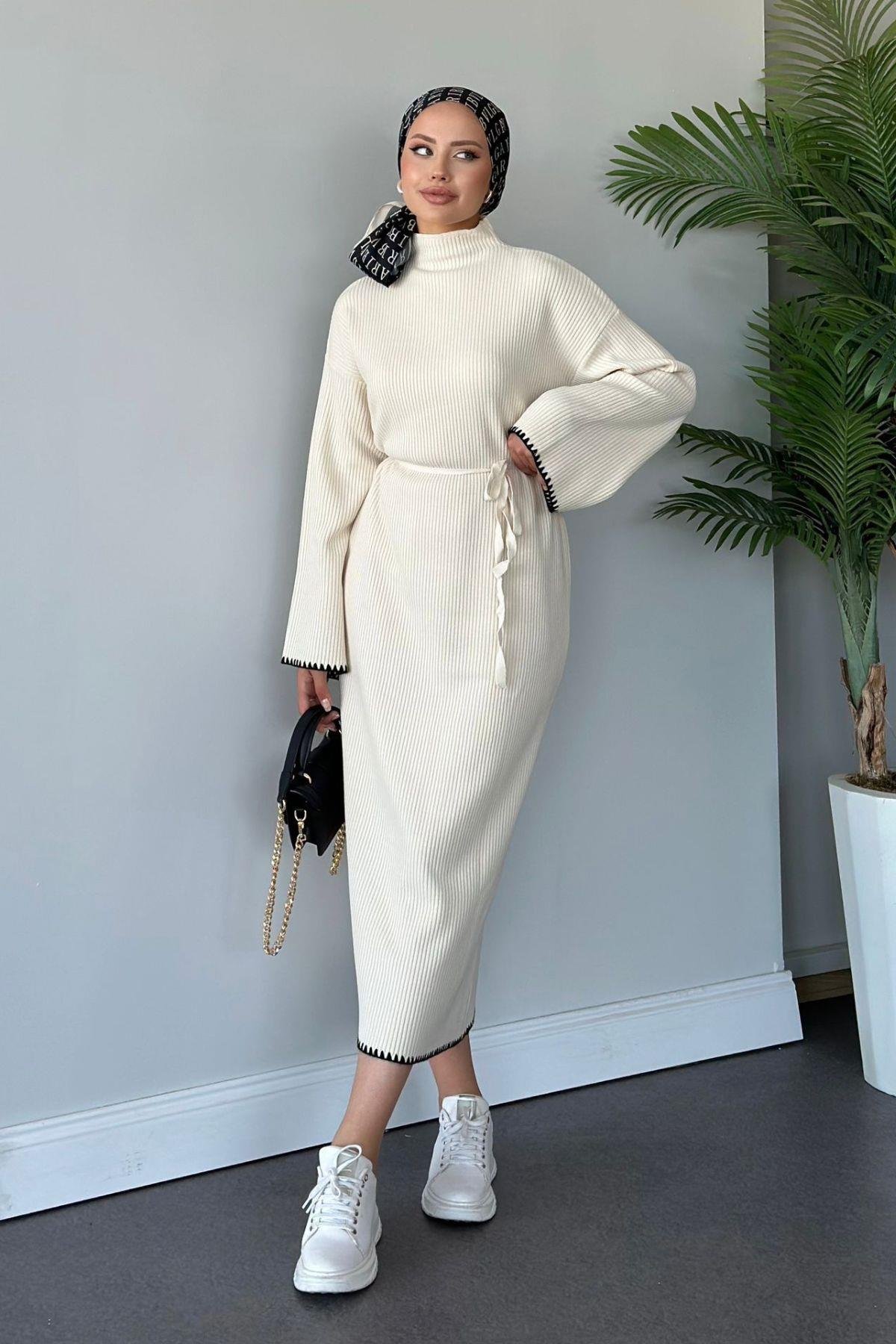 Zeynep Triko Elbise Ekru, Fiyatları 