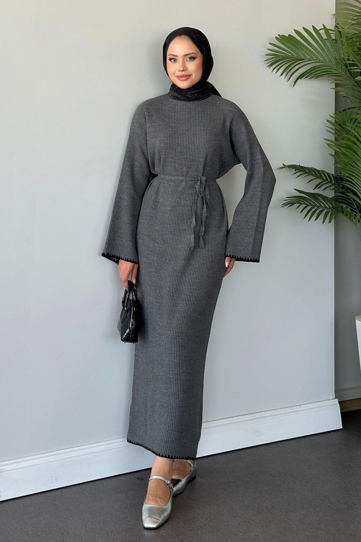 Zeynep Triko Elbise Gri, Fiyatları 