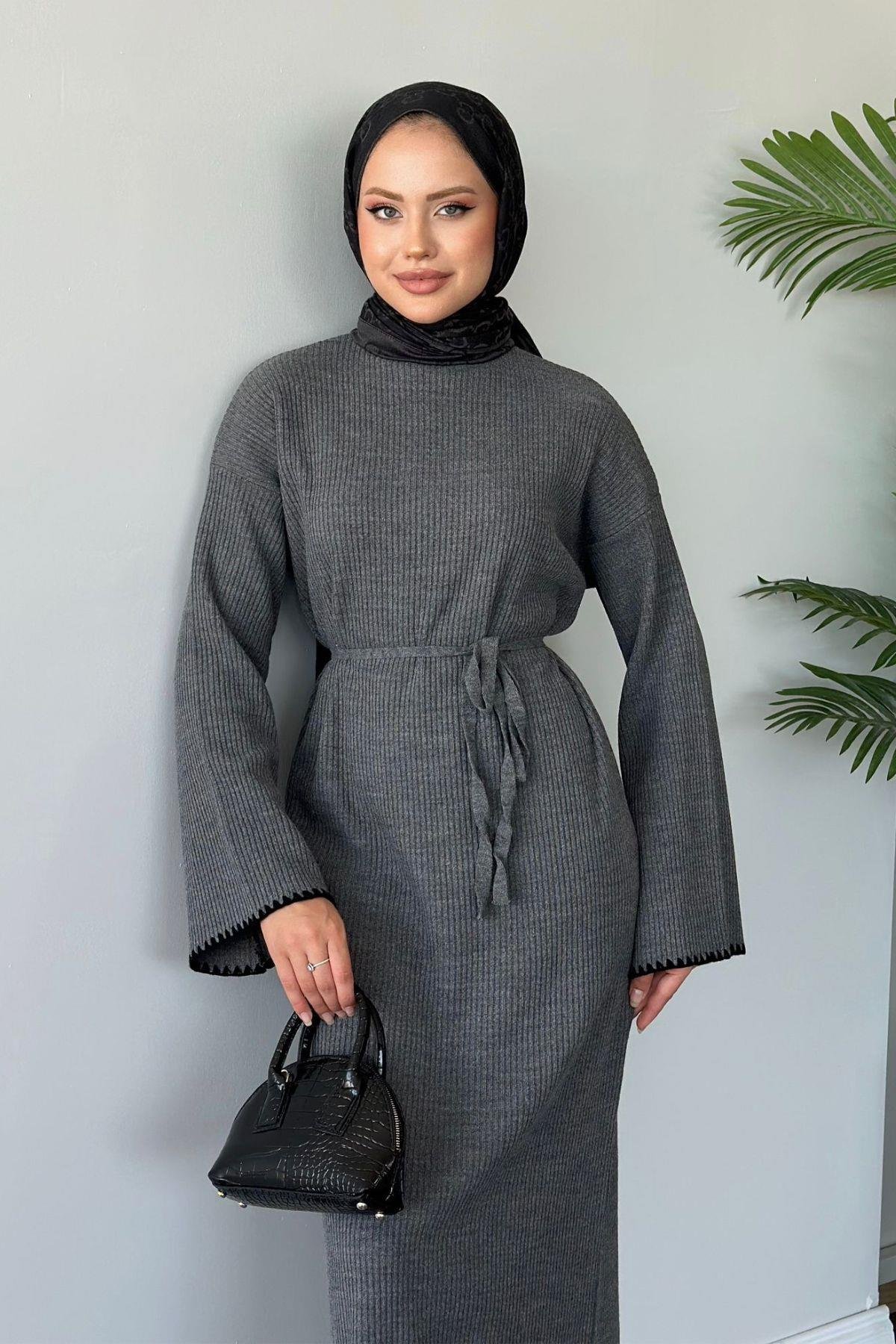 Zeynep Triko Elbise Gri, Fiyatları 