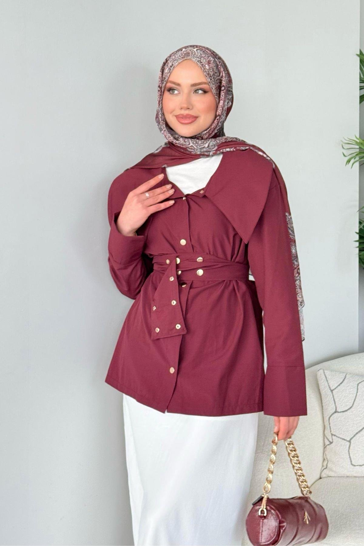 Zımbalı Gömlek Bordo, Fiyatları 