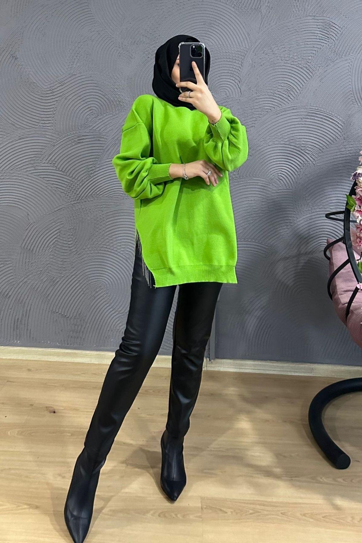 Zincir Triko Kazak-FISTIK YEŞİLİ, Fiyatları 