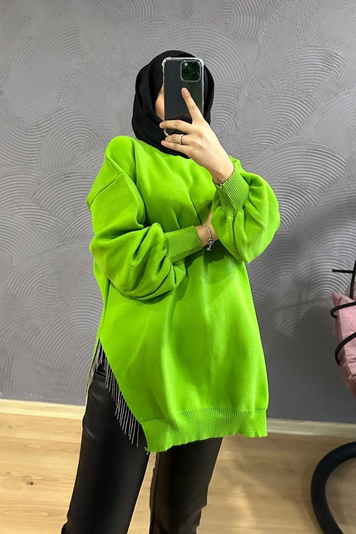 Zincir Triko Kazak-FISTIK YEŞİLİ, Fiyatları 