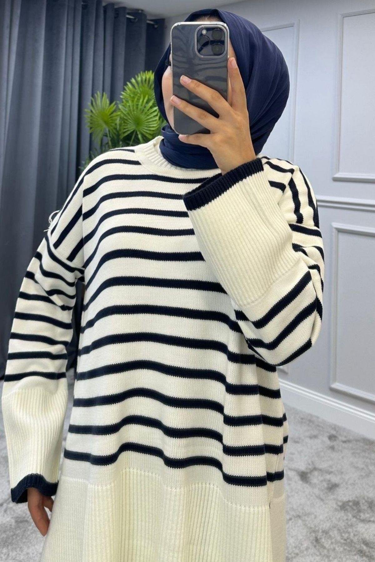 ZR Çizgili Triko Kazak Lacivert, Fiyatları 