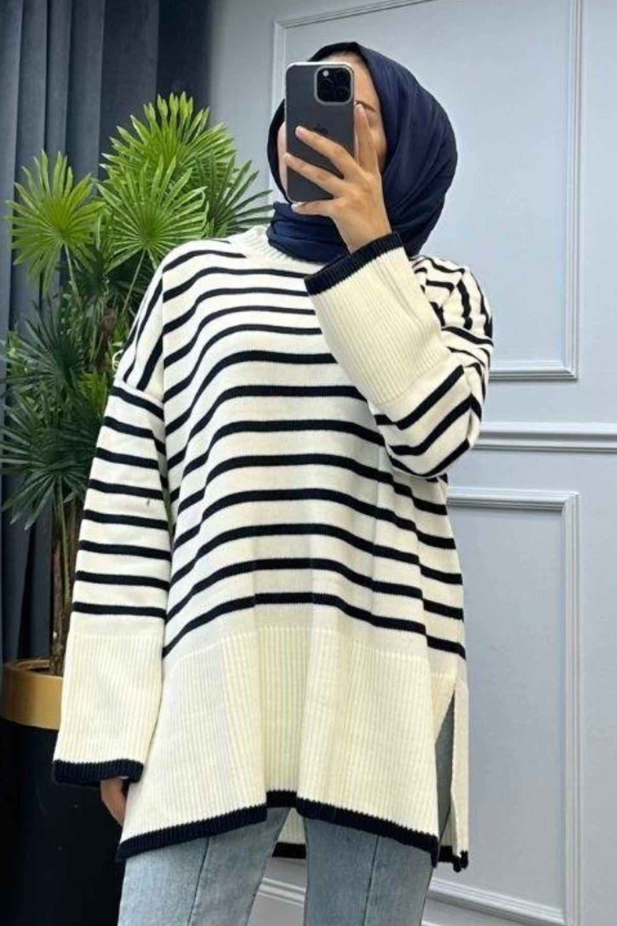 ZR Çizgili Triko Kazak Lacivert, Fiyatları 