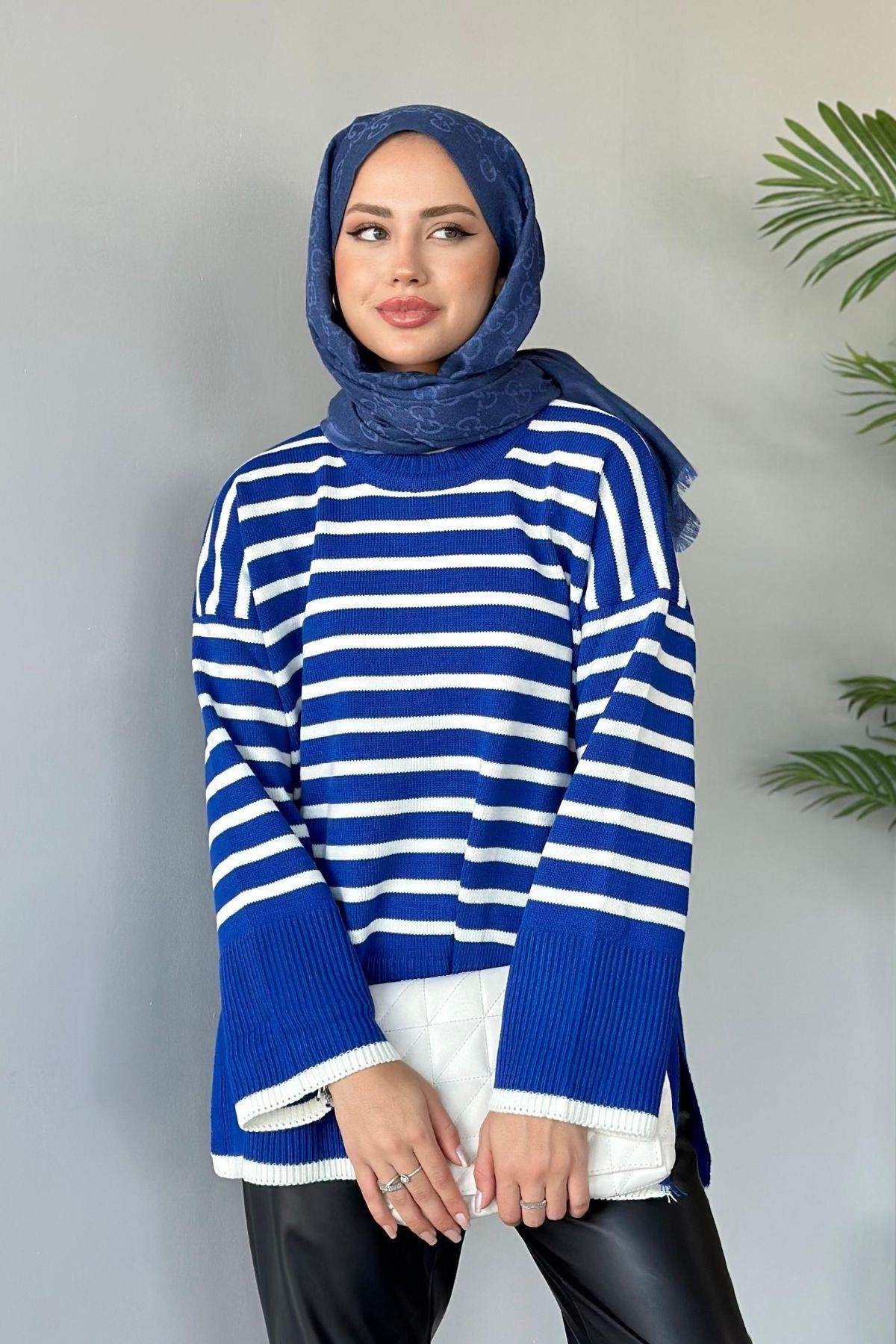 Zr Striped Knitwear Sweater Flowerpot, Fiyatları 