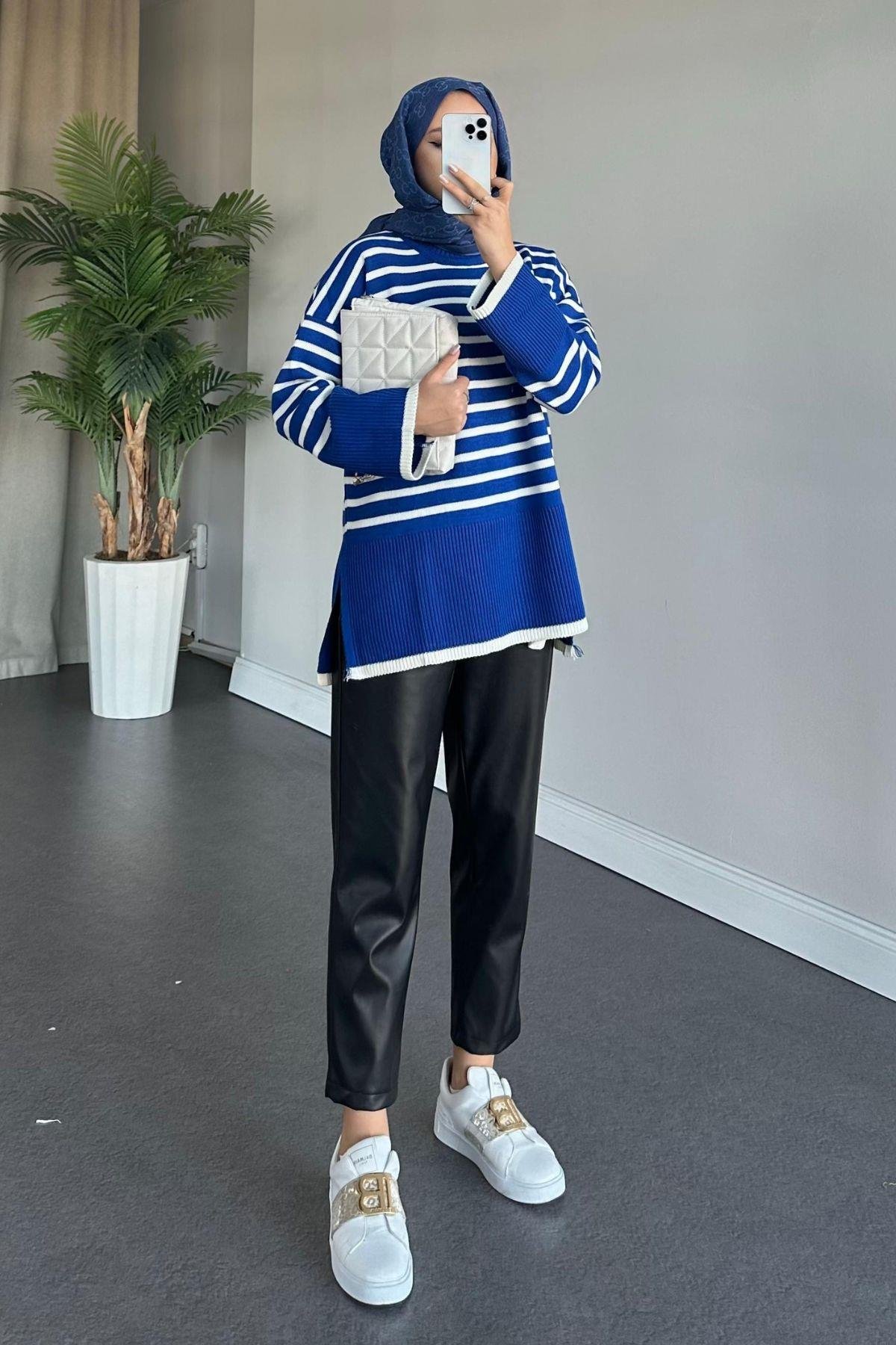 Zr Striped Knitwear Sweater Flowerpot, Fiyatları 