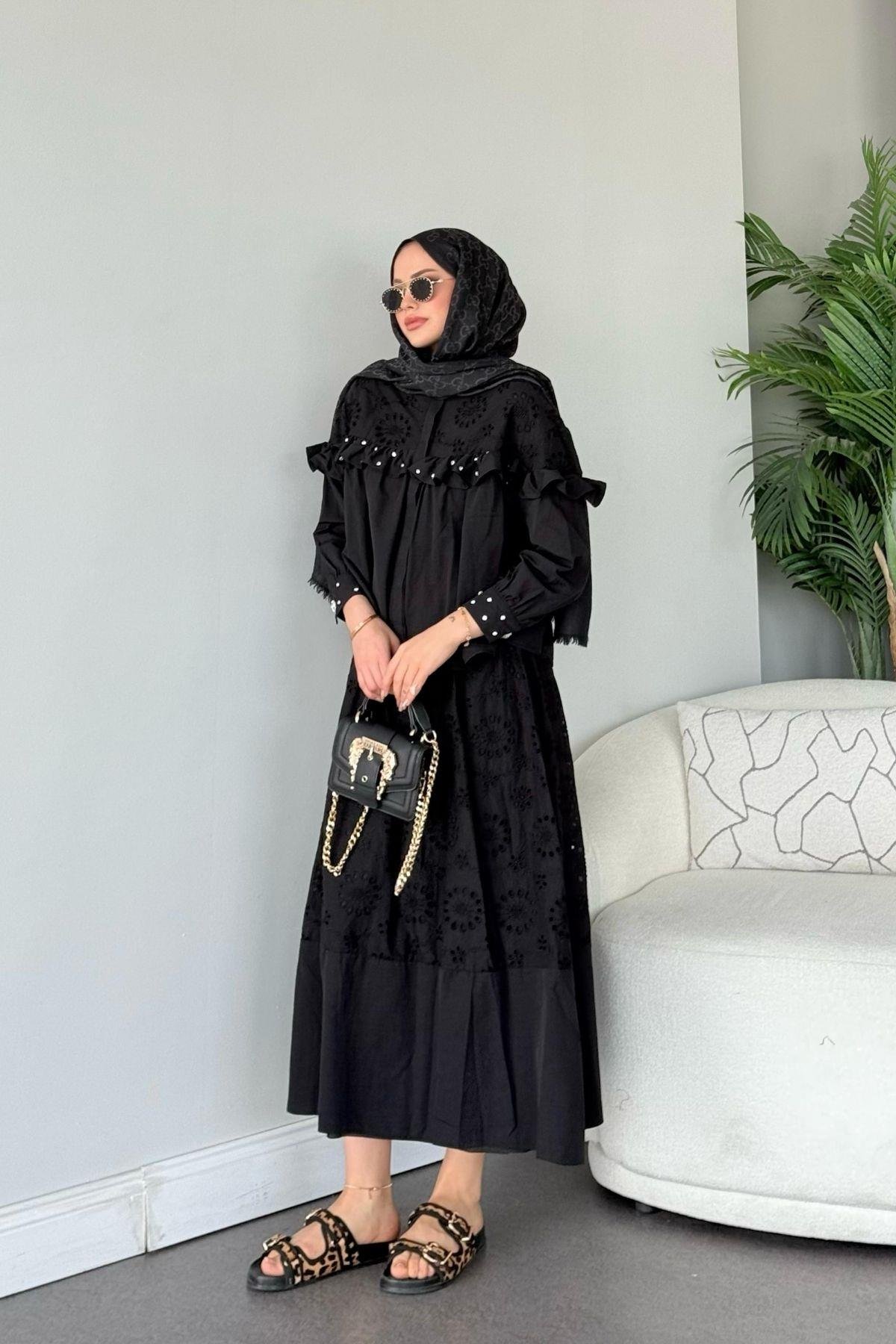 Zuma Güpür Takım Siyah, Fiyatları Zuma Güpür Takım Siyah - Haza Moda 