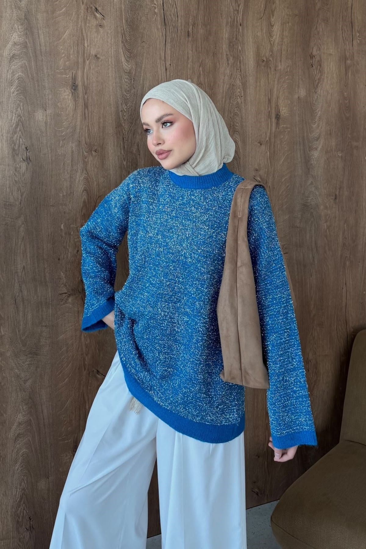 Zümrüt Simli Tunik Mavi, Fiyatları 