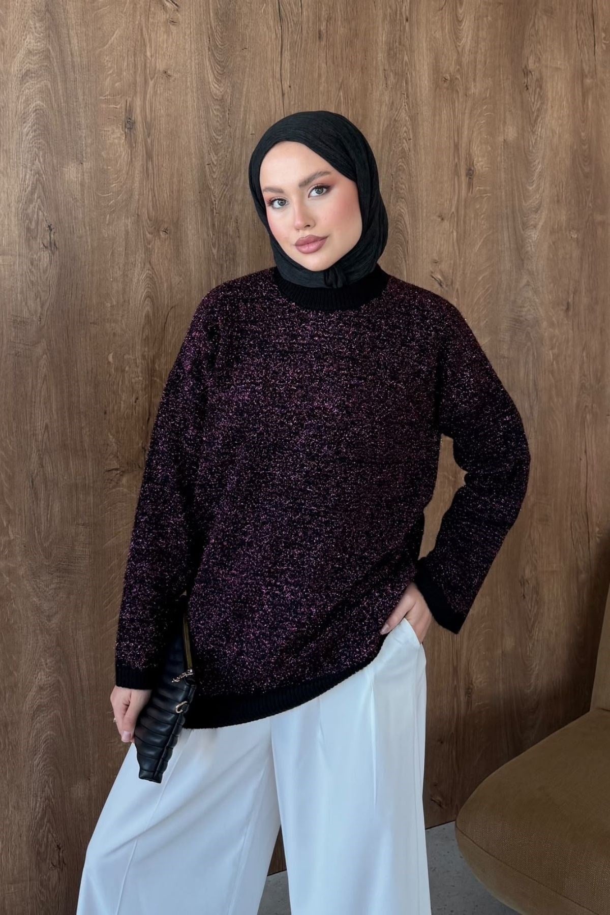 Zümrüt Simli Tunik Mürdüm, Fiyatları 