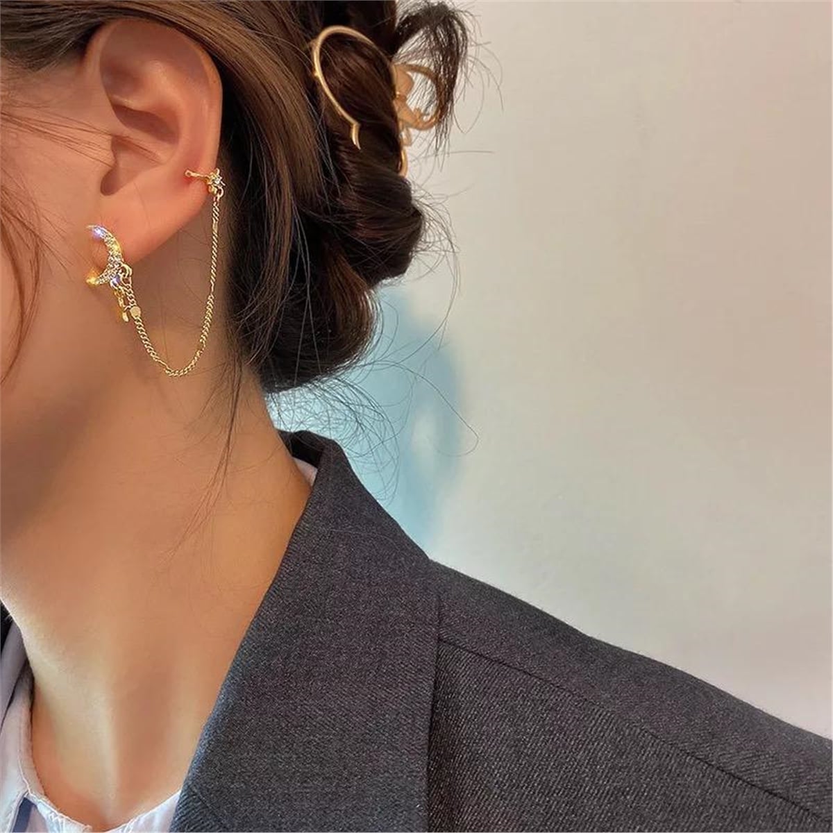 Ay Yıldız Piercing Küpe