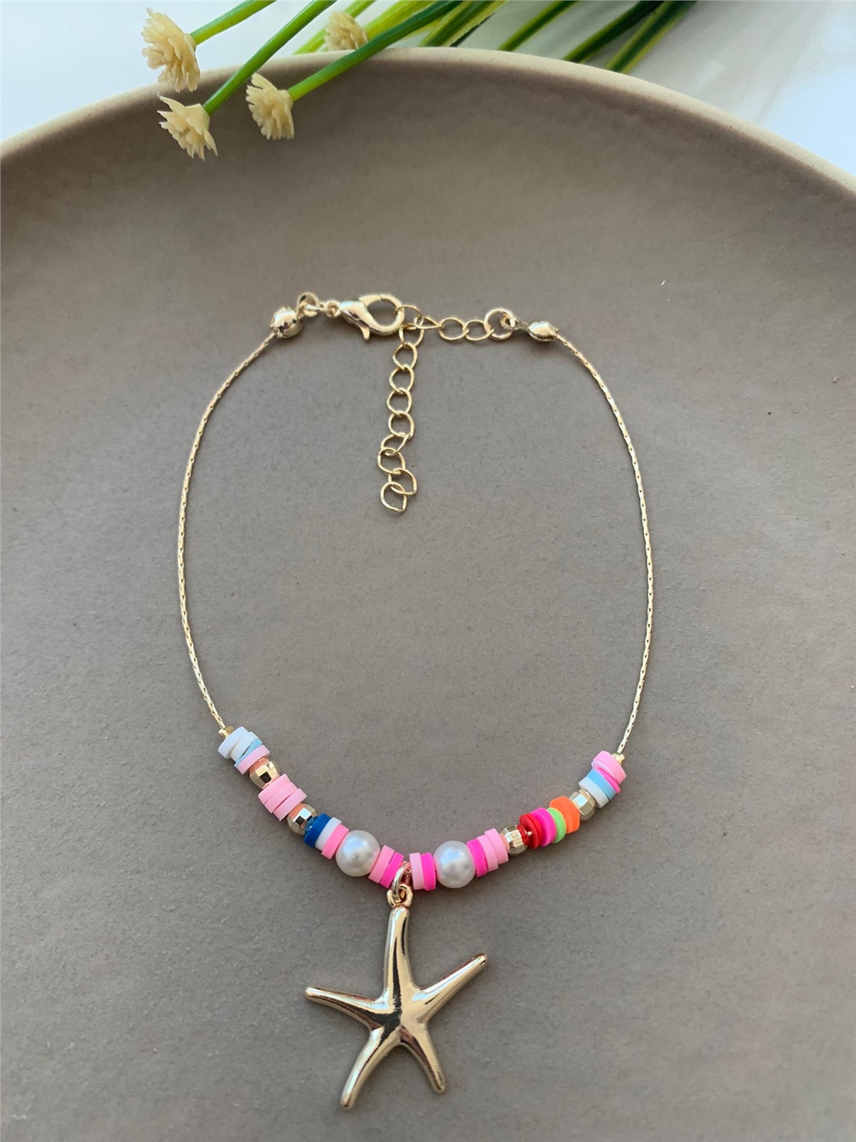 Büyük Deniz Yıldızlı Renkli Fimo Halhal