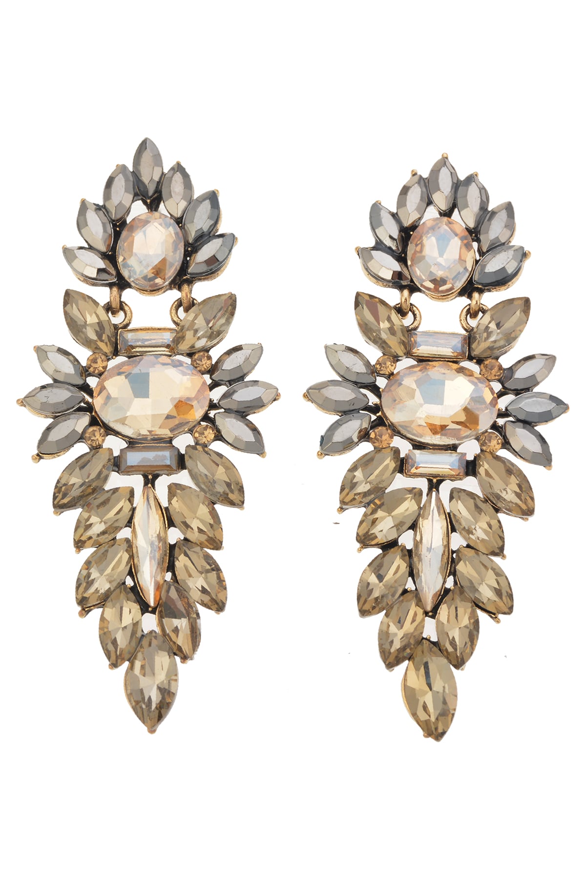 Gold Kristal Taşlı Küpe