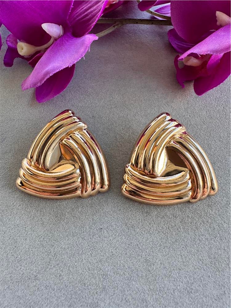 Gold Üçgen Küpe