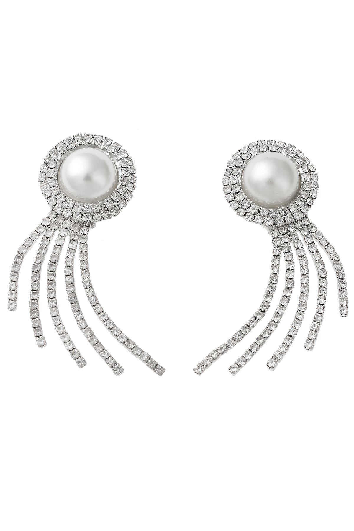 İncili Taşlı Silver Küpe