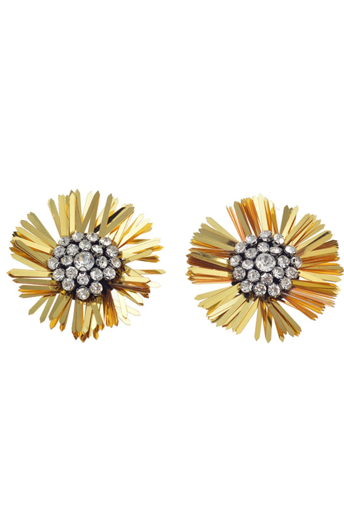 Kristalli Gold Saçaklı Küpe