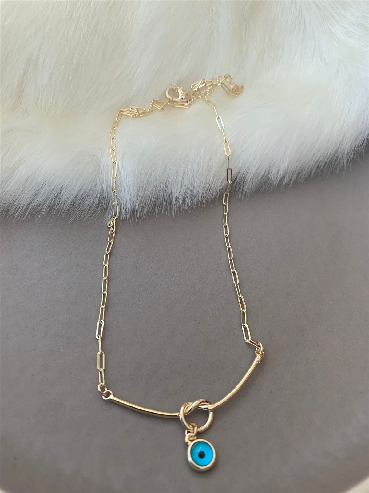 Nazar Boncuklu Düğümlü Kolye