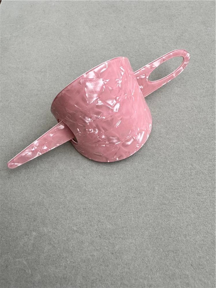 Pembe Alacalı Kemik Topuz Çubuk Toka