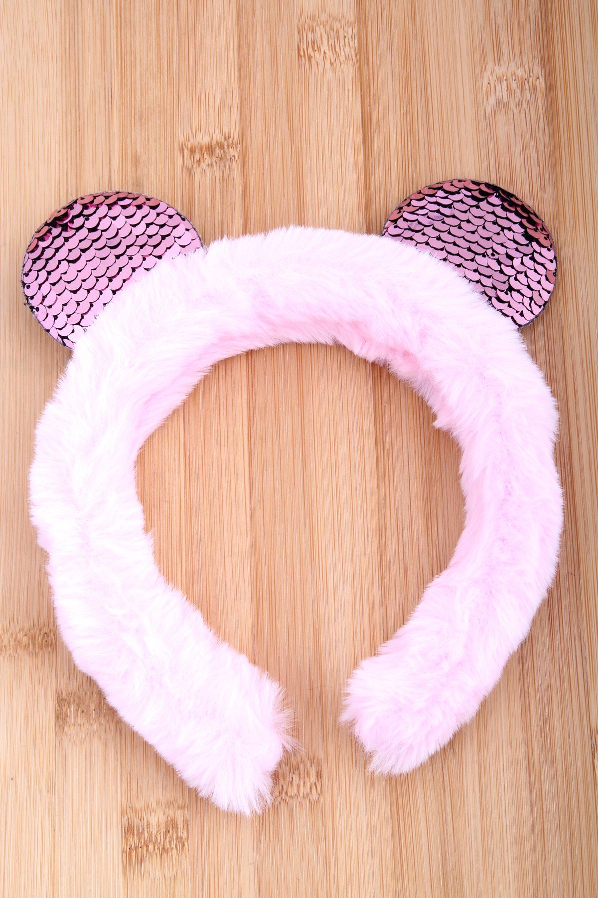 Pembe Pullu Kürklü Panda Kız Çocuk Taç