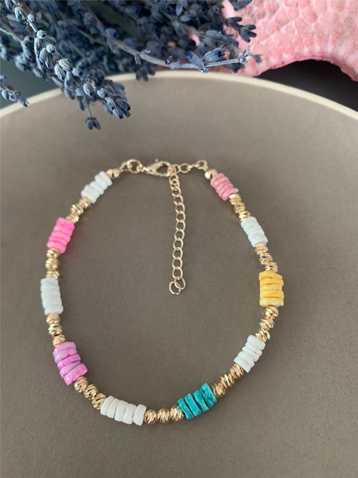 Renkli Sedef Taşlı Dorika Halhal