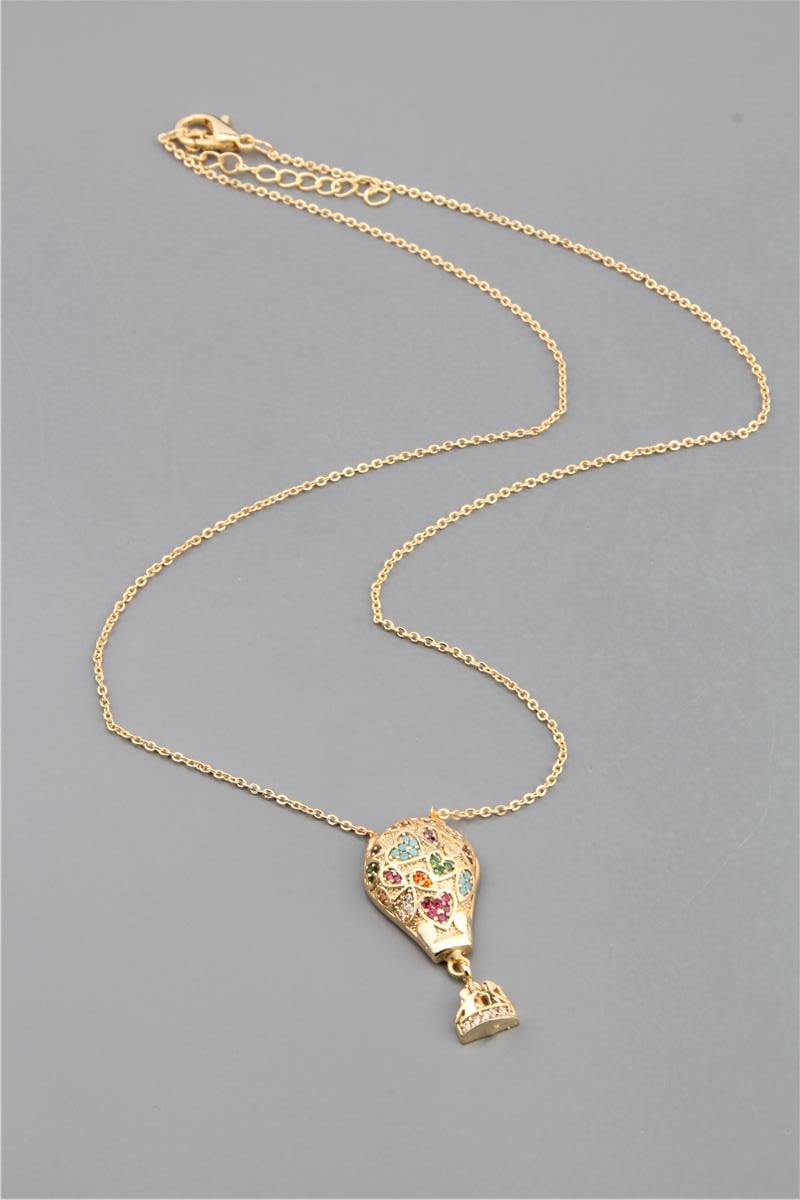 Renkli Zirkon Taşlı Balon Kolye